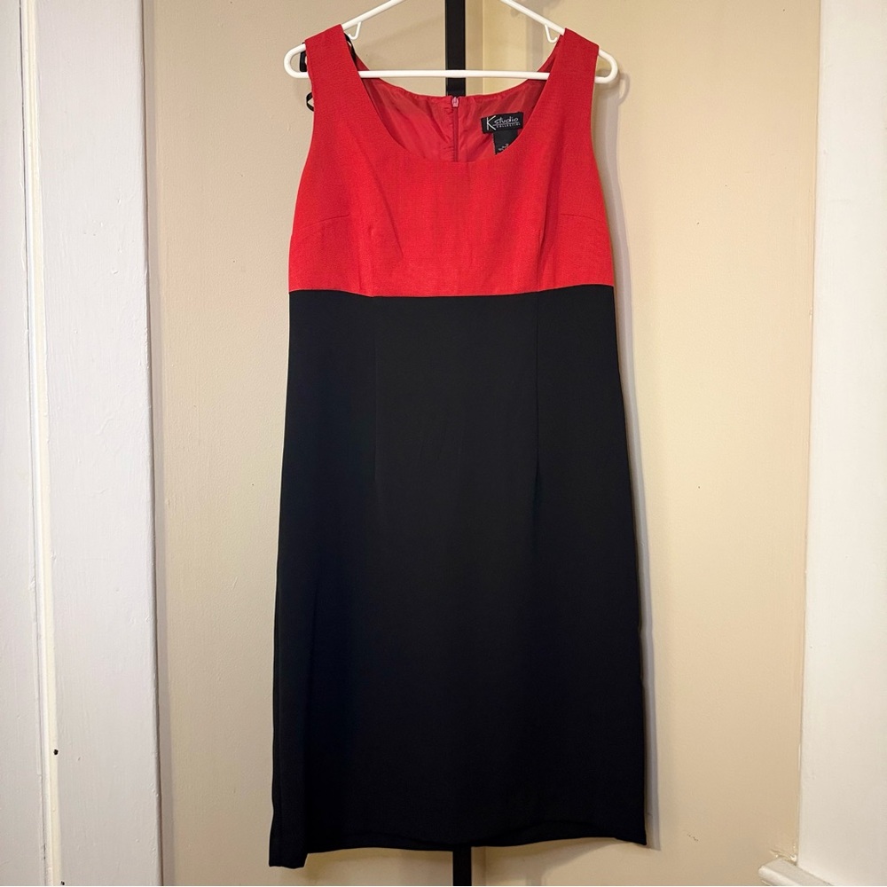 Studio Red and Black Sheath Midi Dress